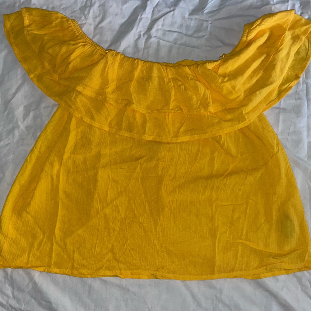 Bright yellow off the Shoulder Top